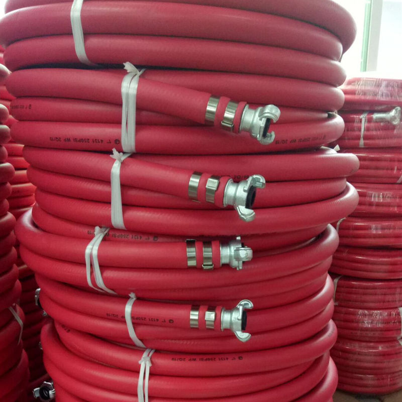 미국 클로 연결을 가진 두 배에 의하여 끈으로 동여지는 빨간 고무 소형의 착암기 공기 호스