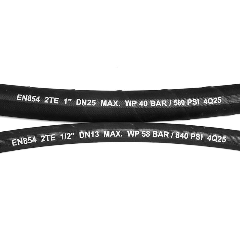 EN 854 2TE 오일 및 내후성 커버가 있는 직물 강화 유압 고무 호스 및 맞춤형 길이